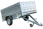 Pkw Anhänger Kipper 230x125 Garden Trailer 230 KIPP Unitrailer 750 kg mit Stützrad und zusätzlichen Bordwänden