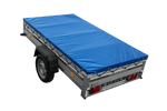 Einachsanhänger mit Aluminiumseitenwänden 230x125 Unitrailer Garden 230 KIPP ALU mit H-0-Rahmen und blauer Plane