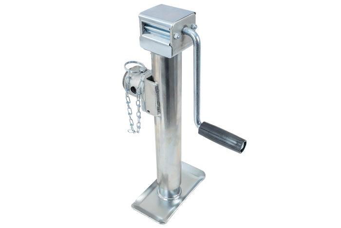 Ausziehbare Stütze mit UNITRAILER TJ5001+TJ5002A Adapter für 1300 kg Pritschenanhänger 364-614 mm