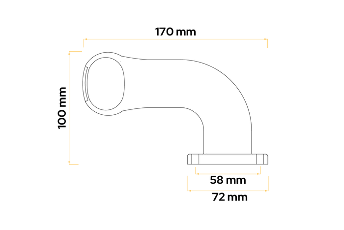 ASPÖCK SUPERPOINT II linke Umrissleuchte auf einem Gummiarm