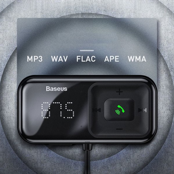 FM-Transmitter BASEUS T Typ S-16 Bluetooth 5.0 MP3 + Kfz-Ladegerät 2x USB