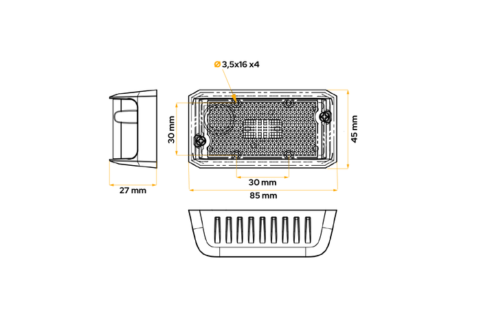 DOBPLAST DPT15 LED Begrenzungsleuchte, orange, universal
