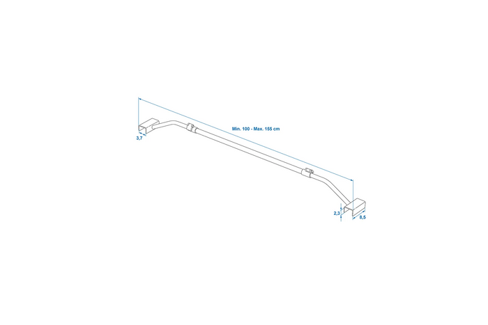 Flache Planenhalterung für ProPlus-Anhänger 340914V01, verstellbar 100–155 cm