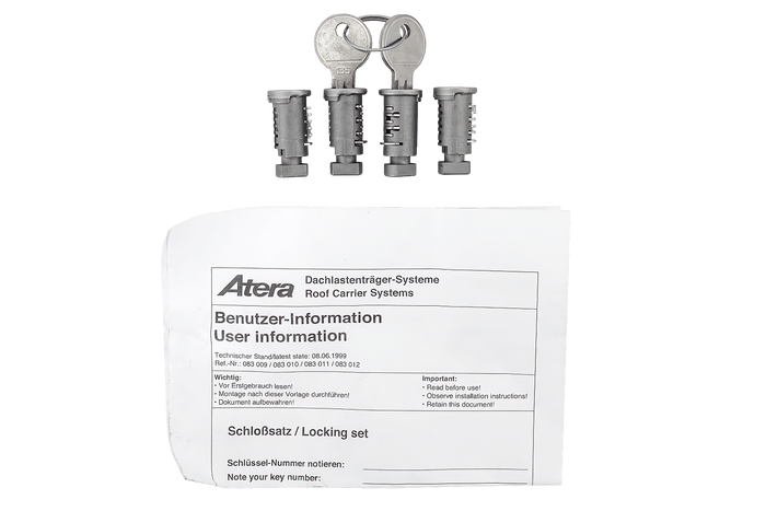 Atera Schloss- und Schlüsselset (4-teilig + 2 Schlüssel) 083010