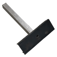 UNITRAILER Flache Seitenstütze für Bootsanhänger, Länge 30 cm, Höhe 40 cm, GRAU