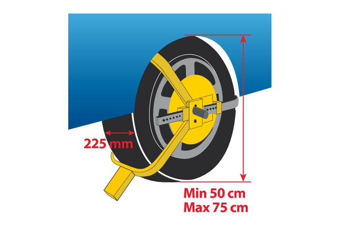LAMPA Radkralle, universelle Radsicherung für 13–18"-Räder