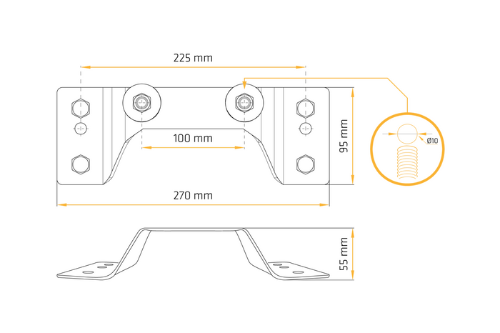 UNITRAILER GARDEN TRAILER KIPP Reserveradhalterung mit Reflektor