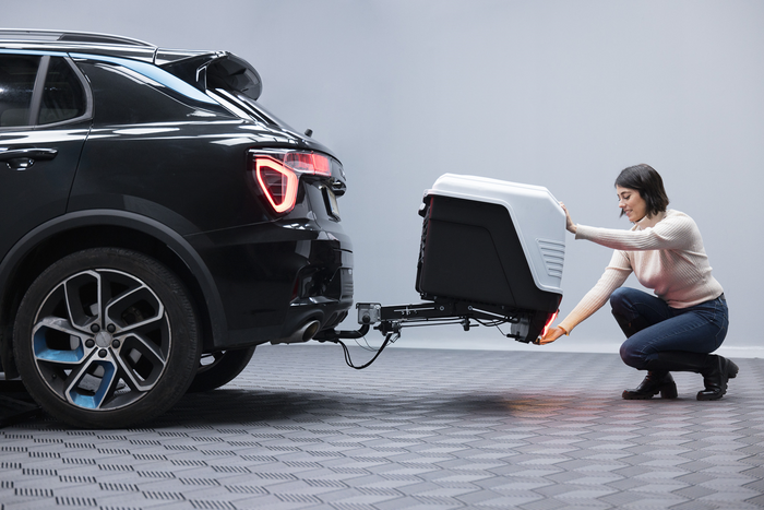 Towbox Alpha Classic Grau - Anhängerkupplungs-Gepäckbox