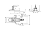 KNOTT K7.5-H+KZE7.5 Kugelkupplung für einen 750 kg Anhänger mit V-förmiger Deichsel