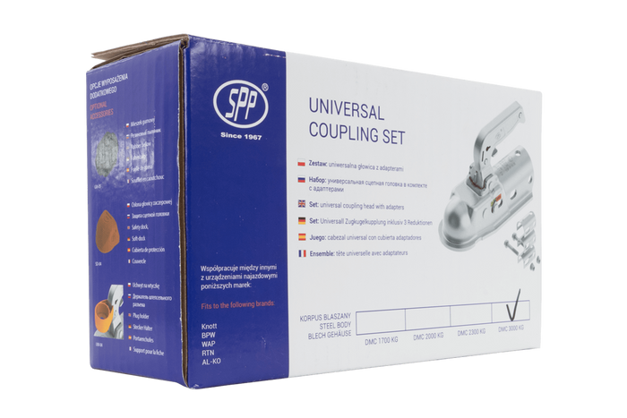 STEELPRESS BC-3000.1D-00-00+Z2 Kugelkopfkupplung für 3000kg Anhänger mit 35-50mm Rohrdeichsel