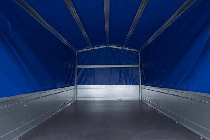 PKW-Anhänger 200x125 UNITRAILER GARDEN 201 KIPP mit blauer Hochplane