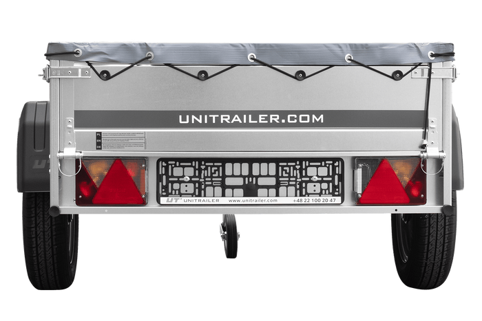 Gartenanhänger 200 Kipp mit Stützrad, H-0-Rahmen und grauer Plane