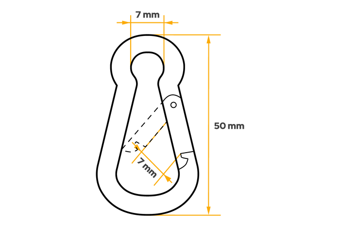 DROMET KSO.5.50 Seilkarabinerhaken Feuerwehrkarabinerhaken 5x50mm