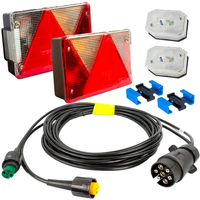Lichtset: ASPÖCK Rücklichter + ASPÖCK Seitenmarkierungsleuchten + MANTES 4,5m 7PIN Kabelbaum + Schnellverbinder