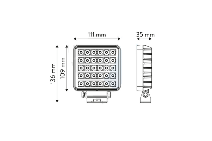 LED-Arbeitsscheinwerfer-Reflektor TT TECHNOLOGY TT.13308-W 30xLED 2400lm mit Schalter