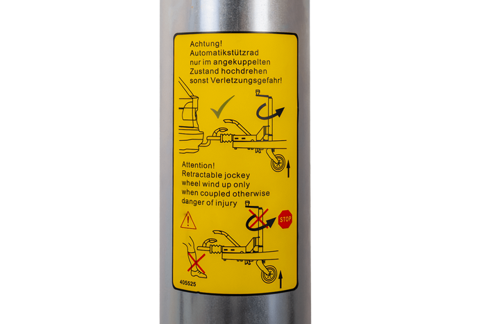 KNOTT ATK60 verstärktes Stützrad mit Griff 350 kg 60 mm 785–1020 mm