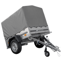 Kipper Anhänger 750 kg Garden Trailer 150 KIPP 150x106 cm [mit Hochplane, Hochspriegel und Stützrad]