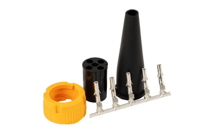 MANTES Stecker für Anhängerrückleuchten Bajonett 5-PIN, gelb, links