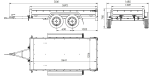 Zweiachsiger Anhänger 264x125 UNITRAILER GARDEN 264/2 KIPP mit H-1100 Rahmen und blauer Plane