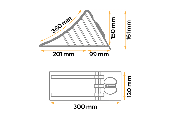 AL-KO H Unterlegkeil: 161 mm UK36 Metall