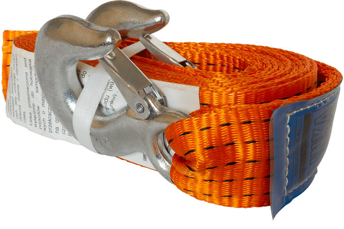 HERMON Schleppseil mit Haken, 4,5 m/50 mm/5 t, orange