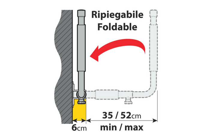 Wandhalterungen für Dachboxen LAMPA TYP 1 Seitenstütze 35-52cm