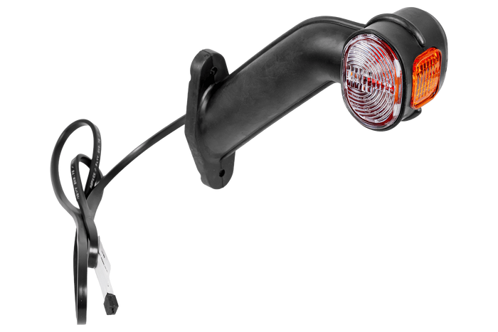 ASPÖCK SUPERPOINT II linke Positionsleuchte an einem Gummiarm mit seitlichem Kabel