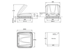 ProPlus 610905V01 Dachfenster-Dachlüfter für Wohnmobile mit LED-Beleuchtung 400x400mm