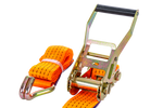 Satz aus vier UNITRAILER 2m/50mm/5t orangefarbenen Transportgurten mit Spanner
