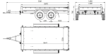 Zweiachsiger Anhänger mit Aluminiumseitenwänden 264x125 Unitrailer Garden 264/2 KIPP ALU mit BIS-Seitenwänden, H-0-Rahmen und grauer Plane