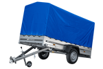 Autotransportanhänger 264x125 UNITRAILER GARDEN 264 KIPP mit H-1100 Rahmen und blauer Plane