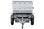 Autotransportanhänger 200x106 UNITRAILER GARDEN 200 KIPP mit BIS-Seitenwänden und grauer Plane