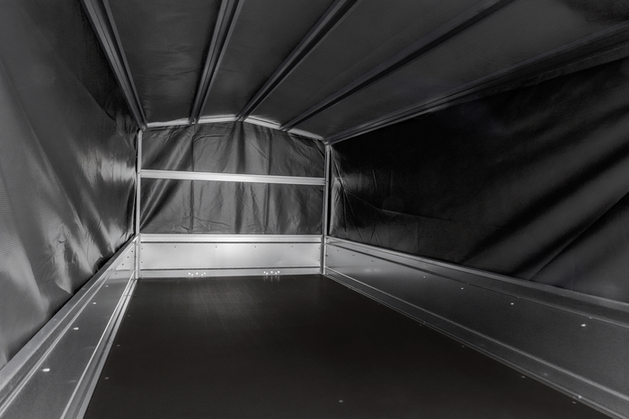 UNITRAILER GARDEN TRAILER ANHÄNGER 264/2 KIPP MIT STÜTZRAD, SPRIEGEL UND GRAUER PLANE