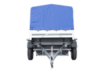 Leichter Anhänger 200x125 UNITRAILER GARDEN 201 KIPP mit H-800 Rahmen und blauer Plane