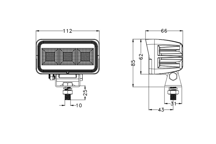 LED-Arbeitsscheinwerferreflektor TT TECHNOLOGY TT.13460 60xLED 4120lm rechteckig