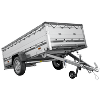 Einachsanhänger mit Aluminiumseitenwänden 264x125 Unitrailer Garden 264 KIPP ALU mit BIS-Seitenwänden, H-0-Rahmen und grauer Plane