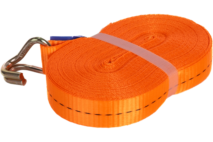 Satz aus vier UNITRAILER 12m/25mm/1t orangefarbenen Transportgurten mit Spannvorrichtung