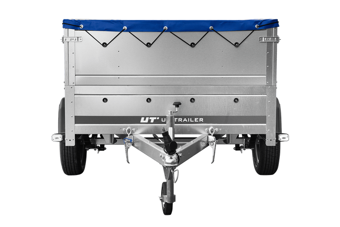 Leichtanhänger auf Federn 200x125 UNITRAILER GARDEN 201/R KIPP mit BIS-Seiten, H-0-Rahmen und blauer Plane