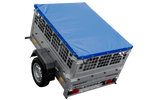 Kompakter Anhänger Garden Trailer 150 KIPP 150x106 cm 750 kg mit Laubgitteraufsatz