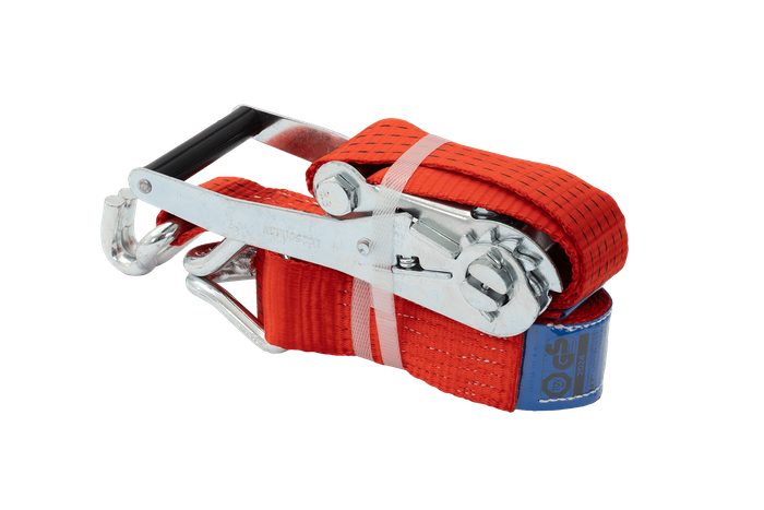 UNITRAILER 4 m/50 mm/5 t rotes Transportband mit Spannvorrichtung