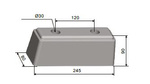 Gummi-Stoßdämpfer / Rechteckiger Gummipuffer 24,5x8x9 cm
