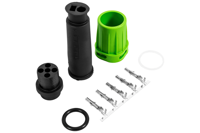 MANTES wasserdichter Stecker für Anhängerrückleuchten, Bajonett, 5-polig, grün, rechts