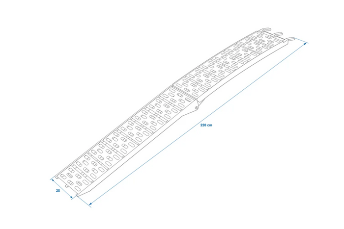 ProPlus 390096 klappbare Rampe für Anhänger 220 cm 340 kg