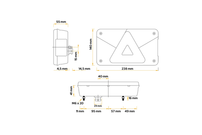 ASPÖCK MULTIPOINT V Rücklicht-Bajonett 5PIN 6 Funktionen rechts
