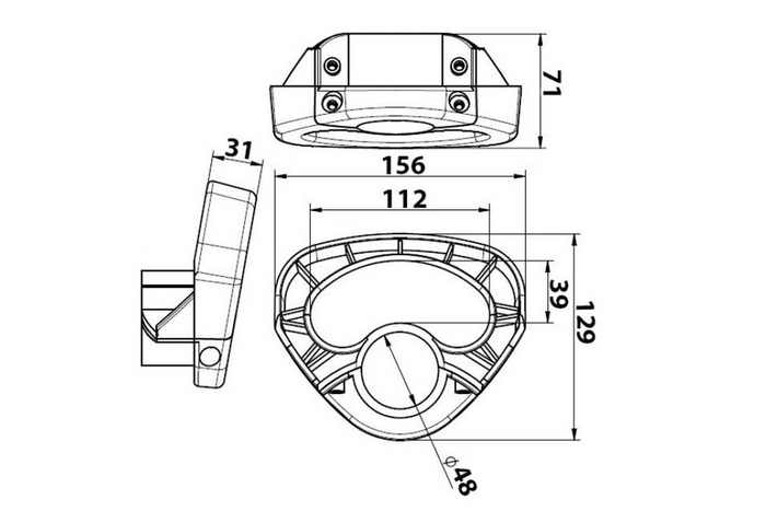 KNOTT 414004.001 Manövriergriff für 48-mm-Stützrad