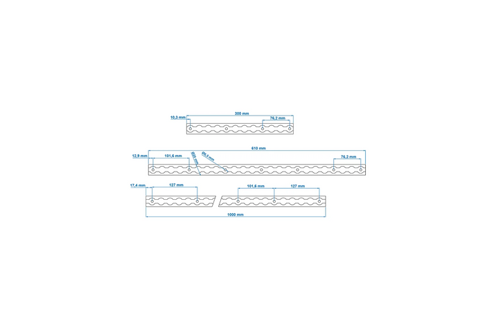 ProPlus 342172 Frachtschiene für Fluggesellschaften, Aluminium-Frachtschiene, 30 cm