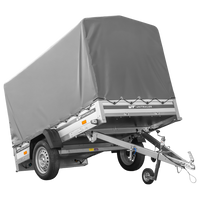 Autotransportanhänger mit Aluminiumwänden 230x125 Unitrailer Garden 230 KIPP ALU mit H1100-Rahmen und grauer Plane