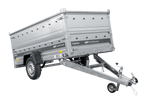 Einachsiger Anhänger auf Blattfedern 264x125 UNITRAILER FORCE 264/R KIPP mit BIS-Seitenwänden und Aluminiumabdeckung
