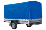 Autotransportanhänger 264x125 UNITRAILER GARDEN 264 KIPP mit H-1100 Rahmen und blauer Plane