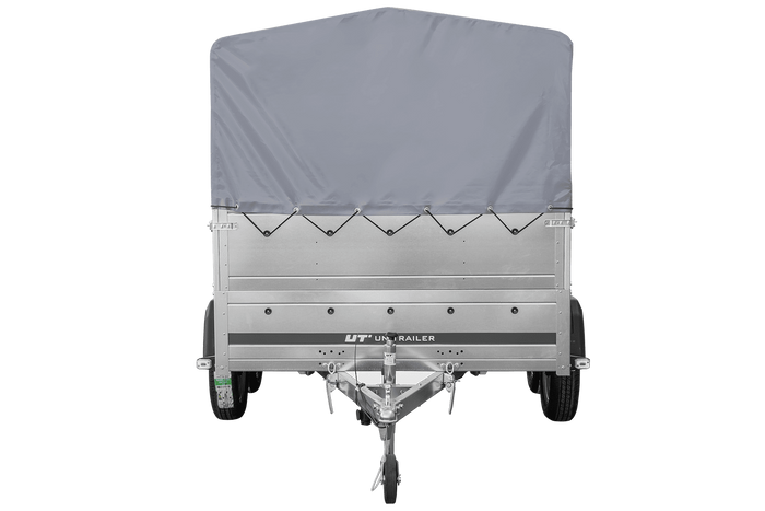 Leichter Anhänger 264x150 UNITRAILER GARDEN 265/2 KIPP mit BIS-Seitenwänden, H-800-Rahmen und grauer Plane